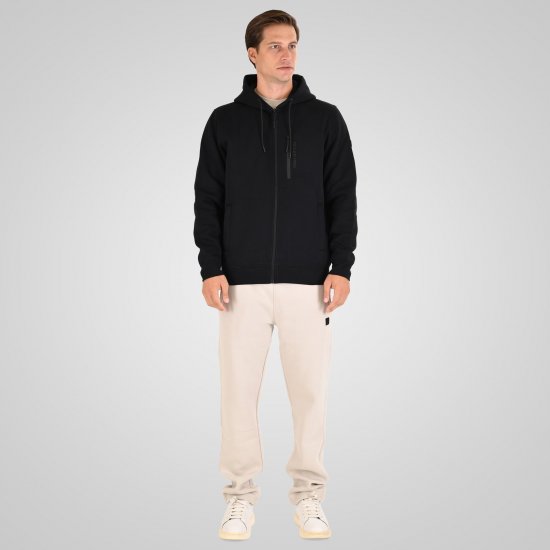 Double Outfitters MTOP-1160 Φούτερ με κουκούλα και φερμουάρ Μαύρο - φούτερ/Φούτερ με κουκούλα - φούτερ/Φούτερ με κουκούλα ανδρικά μεγάλα μεγέθη 