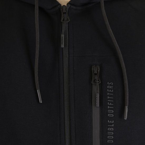 Double Outfitters MTOP-1160 Φούτερ με κουκούλα και φερμουάρ Μαύρο - φούτερ/Φούτερ με κουκούλα - φούτερ/Φούτερ με κουκούλα ανδρικά μεγάλα μεγέθη 