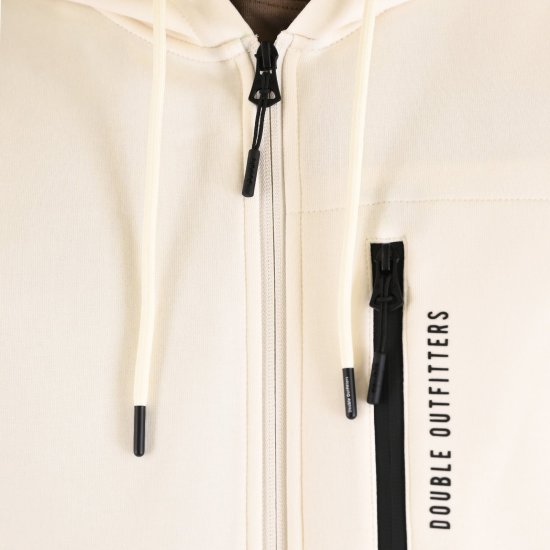 Double Outfitters MTOP-1160 Φούτερ με κουκούλα και φερμουάρ Λευκό - φούτερ/Φούτερ με κουκούλα - φούτερ/Φούτερ με κουκούλα ανδρικά μεγάλα μεγέθη 