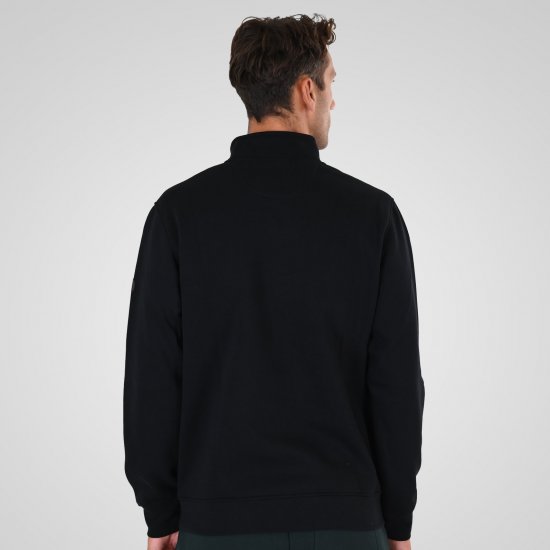 Double Outfitters MTOP-1163 Φούτερ με μισό φερμουάρ Μαύρο - φούτερ/Φούτερ με κουκούλα - φούτερ/Φούτερ με κουκούλα ανδρικά μεγάλα μεγέθη 