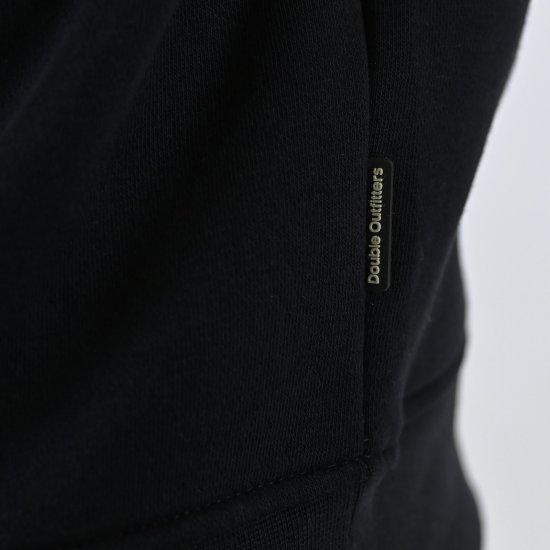 Double Outfitters MTOP-1163 Φούτερ με μισό φερμουάρ Μαύρο - φούτερ/Φούτερ με κουκούλα - φούτερ/Φούτερ με κουκούλα ανδρικά μεγάλα μεγέθη 