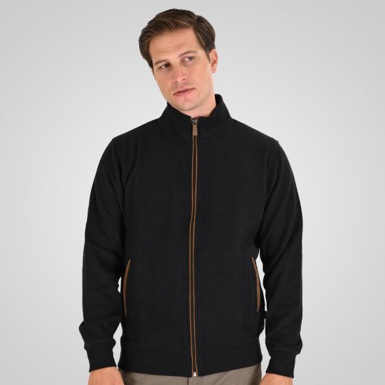 Double Outfitters SEL-1168 Ζακέτα φούτερ με φερμουάρ Μαύρο - φούτερ/Φούτερ με κουκούλα - φούτερ/Φούτερ με κουκούλα ανδρικά μεγάλα μεγέθη 