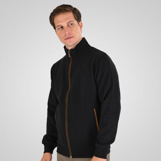 Double Outfitters SEL-1168 Ζακέτα φούτερ με φερμουάρ Μαύρο - φούτερ/Φούτερ με κουκούλα - φούτερ/Φούτερ με κουκούλα ανδρικά μεγάλα μεγέθη 