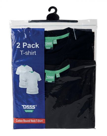D555 Fenton 2-pack Black/Black T-shirt - Μακό μπλουζάκια - Aνδρικά μπλουζεσ μεγάλα μεγέθη