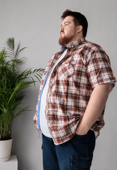 Kam Jeans 6368 Checked Short Sleeve Shirt Red - Πουκάμισα - Aνδρικά πουκαμισα μεγαλα μεγάλα μεγέθη