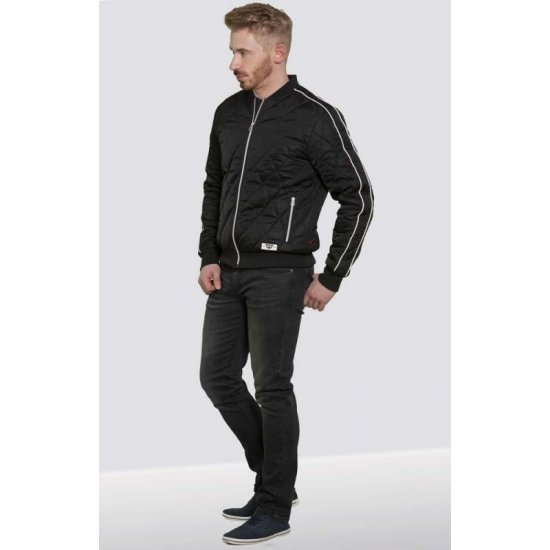 D555 Skipton Quilted Bomber Jacket Black - Μπουφάν - Aνδρικά μπουφαν μεγάλα μεγέθη