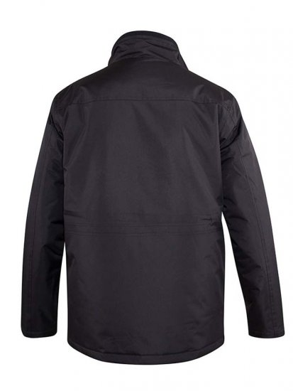 D555 Fargo Five Pocket Jacket With Ribbed Neck and Inner Quilting Black - Μπουφάν - Aνδρικά μπουφαν μεγάλα μεγέθη