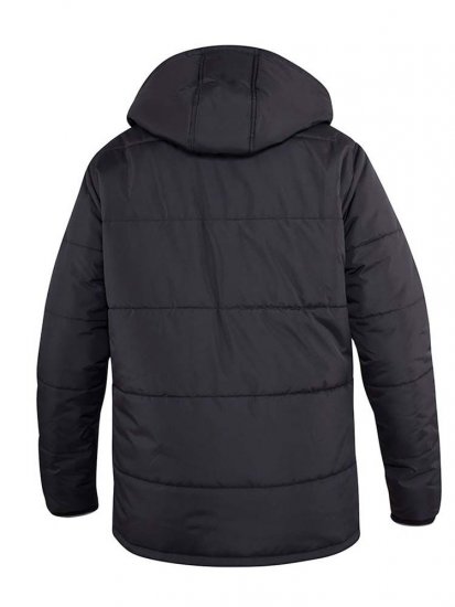 D555 Lonsdale Parka Style Jacket With Embroidery Patch On Sleeve Black - Μπουφάν - Aνδρικά μπουφαν μεγάλα μεγέθη