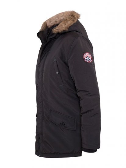 D555 Dundee Parka Jacket With Fur trimming and Teddy Fur Lined hood - Μπουφάν - Aνδρικά μπουφαν μεγάλα μεγέθη
