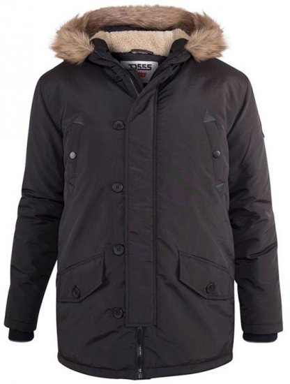 D555 Dundee Parka Jacket With Fur trimming and Teddy Fur Lined hood - Μπουφάν - Aνδρικά μπουφαν μεγάλα μεγέθη