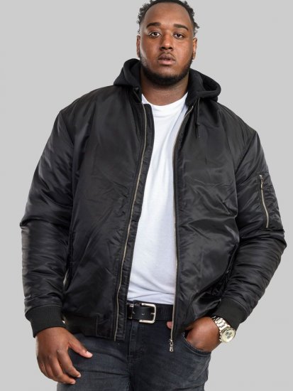 D555 Poppleford Bomber Jacket With Detachable Fleece Hood - Μπουφάν - Aνδρικά μπουφαν μεγάλα μεγέθη