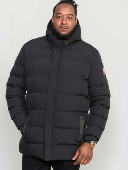 D555 Grove Quilted Parka Jacket Black - Μπουφάν - Aνδρικά μπουφαν μεγάλα μεγέθη