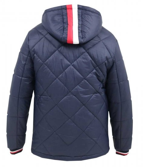 D555 Angus Diamond Quilted Puffer Jacket Navy - Μπουφάν - Aνδρικά μπουφαν μεγάλα μεγέθη