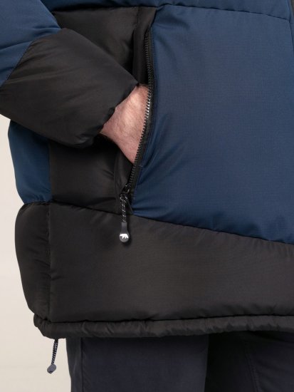 D555 Hank Ripstop Contrast Panelled Padded Hooded Jacket Μπλε μαρέν - Μπουφάν - Aνδρικά μπουφαν μεγάλα μεγέθη