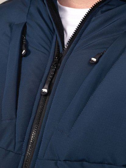 D555 Hank Ripstop Contrast Panelled Padded Hooded Jacket Μπλε μαρέν - Μπουφάν - Aνδρικά μπουφαν μεγάλα μεγέθη