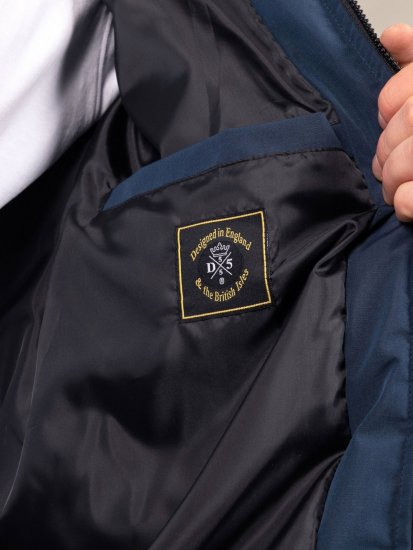 D555 Hank Ripstop Contrast Panelled Padded Hooded Jacket Μπλε μαρέν - Μπουφάν - Aνδρικά μπουφαν μεγάλα μεγέθη