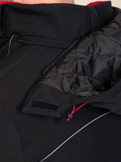 D555 Jamie Soft Shell Detachable Hood Padded Jacket Μαύρο - Μπουφάν - Aνδρικά μπουφαν μεγάλα μεγέθη