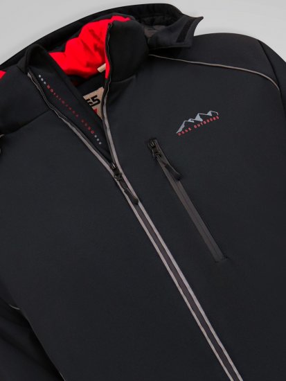 D555 Jamie Soft Shell Detachable Hood Padded Jacket Μαύρο - Μπουφάν - Aνδρικά μπουφαν μεγάλα μεγέθη