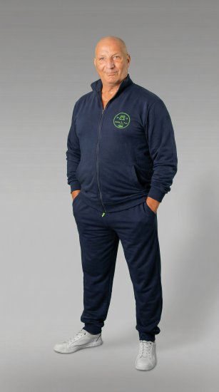 20 Nodi Ostro Stretch Fleece Cotton Tracksuit Navy - Σετ φόρμεσ - Σετ Ανδρικές Φόρμες μεγάλα μεγέθη 