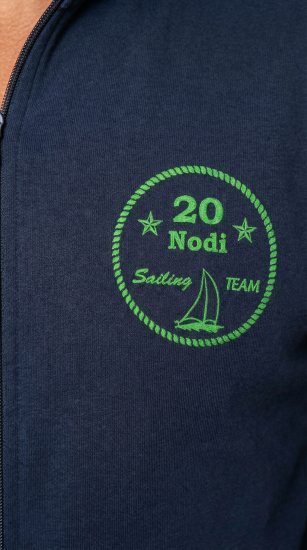 20 Nodi Ostro Stretch Fleece Cotton Tracksuit Navy - Σετ φόρμεσ - Σετ Ανδρικές Φόρμες μεγάλα μεγέθη 