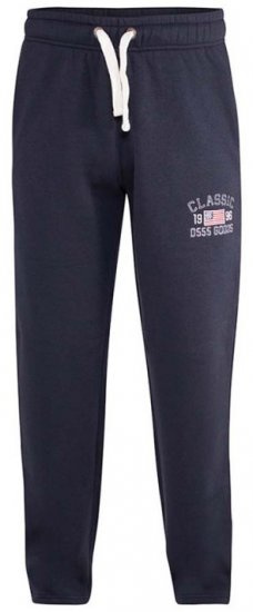 D555 Mayson Embroidered And Applique Open Hem Jogger With Drawcord Navy - Αθλητικές φόρμες/σορτσάκια - Αθλητικές Φόρμες ανδρικεσ μεγάλα μεγέθη