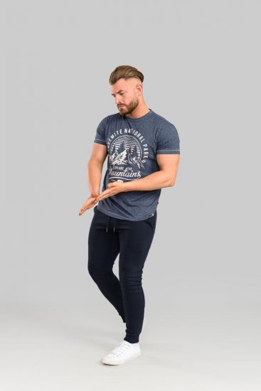 D555 Brandon Sweatpants with Tapered leg Navy - Αθλητικές φόρμες/σορτσάκια - Αθλητικές Φόρμες ανδρικεσ μεγάλα μεγέθη