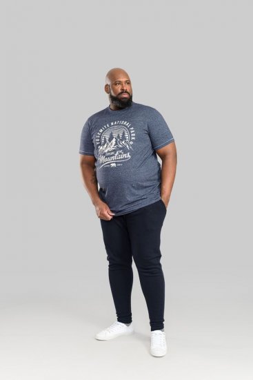 D555 Brandon Sweatpants with Tapered leg Navy - Αθλητικές φόρμες/σορτσάκια - Αθλητικές Φόρμες ανδρικεσ μεγάλα μεγέθη