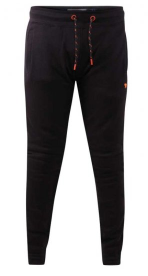 D555 Buckingham Cuffed Jogger With Side Pockets Black - Αθλητικές φόρμες/σορτσάκια - Αθλητικές Φόρμες ανδρικεσ μεγάλα μεγέθη