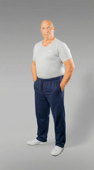 20 Nodi Grecale Stretch Fleece Cotton Sports Pants with Enzyme and Soft Touch Treatment Navy - Αθλητικές φόρμες/σορτσάκια - Αθλητικές Φόρμες ανδρικεσ μεγάλα μεγέθη
