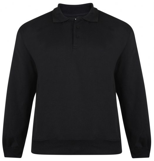 Kam Jeans Black Collar Sweatshirt - φούτερ/Φούτερ με κουκούλα - φούτερ/Φούτερ με κουκούλα ανδρικά μεγάλα μεγέθη 