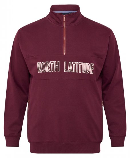 North Latitude Half Zip Φούτερ Μπορντό - φούτερ/Φούτερ με κουκούλα - φούτερ/Φούτερ με κουκούλα ανδρικά μεγάλα μεγέθη 