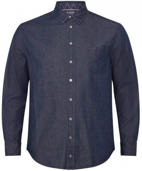 North Latitude 53139 denim πουκάμισο σε μπλε - Πουκάμισα - Aνδρικά πουκαμισα μεγαλα μεγάλα μεγέθη