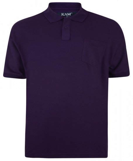 Kam Jeans Polo Purple - Πόλο μπλουζάκια - Aνδρικά μπλουζακια πολο μεγάλα μεγέθη