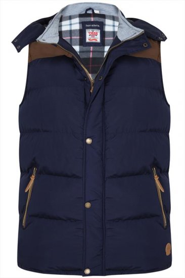 D555 Paxton Vest Navy - Μπουφάν - Aνδρικά μπουφαν μεγάλα μεγέθη