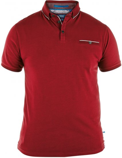 D555 Asia Polo Shirt Red - Πόλο μπλουζάκια - Aνδρικά μπλουζακια πολο μεγάλα μεγέθη