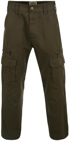 Kam Jeans Cargo pants Khaki TALL SIZES - ΑΝΔΡΙΚΑ ΡΟΥΧΑ MT-6XLT - Μεγέθη TALL