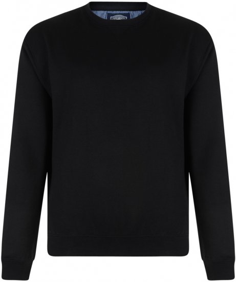 Kam Jeans Sweatshirt Black - φούτερ/Φούτερ με κουκούλα - φούτερ/Φούτερ με κουκούλα ανδρικά μεγάλα μεγέθη 