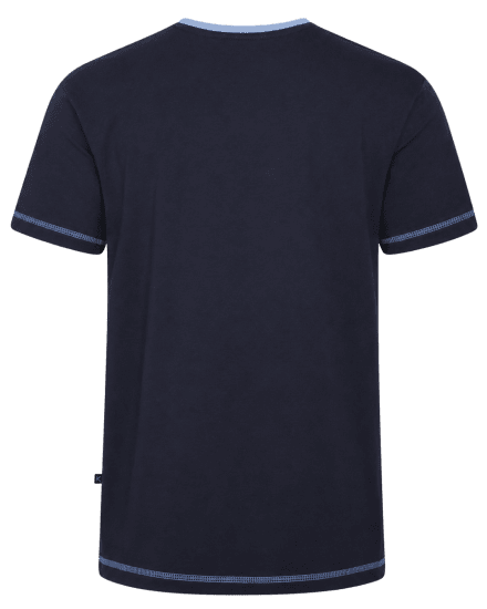 Kam Jeans 5780 Cut And Sew Panel T-Shirt Navy - Μακό μπλουζάκια - Aνδρικά μπλουζεσ μεγάλα μεγέθη
