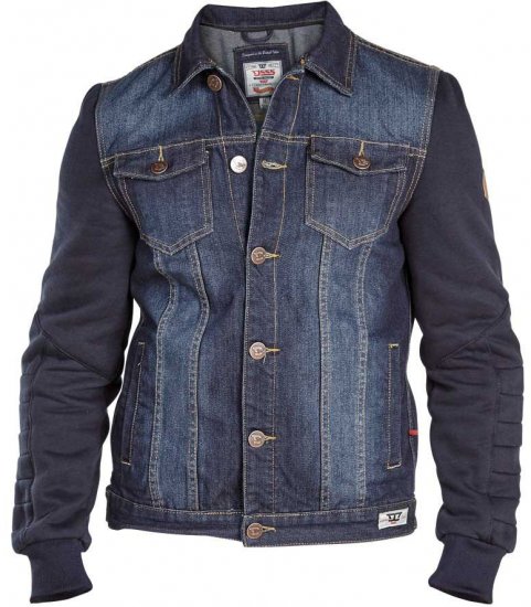 D555 CURTIS Denim Jacket With Detachable Hood - Μπουφάν - Aνδρικά μπουφαν μεγάλα μεγέθη