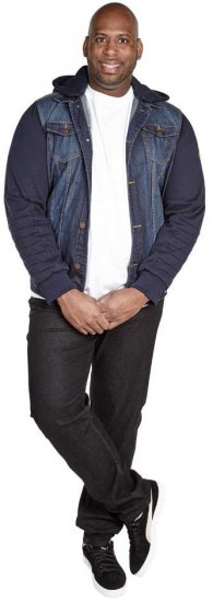 D555 CURTIS Denim Jacket With Detachable Hood - Μπουφάν - Aνδρικά μπουφαν μεγάλα μεγέθη