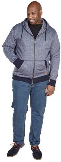 D555 AVERY Blue Speckled Hoody - φούτερ/Φούτερ με κουκούλα - φούτερ/Φούτερ με κουκούλα ανδρικά μεγάλα μεγέθη 