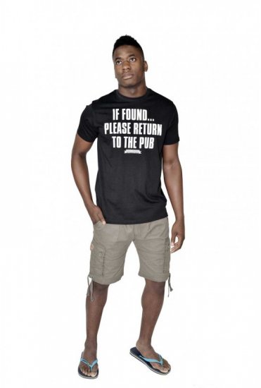 D555 SIMON 'Return To The Pub' Crew Neck T-Shirt Black - Μακό μπλουζάκια - Aνδρικά μπλουζεσ μεγάλα μεγέθη