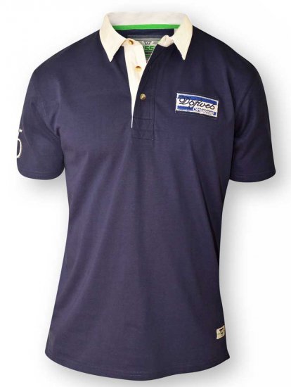 D555 NASH Short Sleeve Rugby Shirt Navy - Πόλο μπλουζάκια - Aνδρικά μπλουζακια πολο μεγάλα μεγέθη
