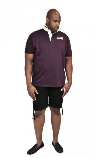 D555 NASH Short Sleeve Rugby Shirt Burgundy - Πόλο μπλουζάκια - Aνδρικά μπλουζακια πολο μεγάλα μεγέθη