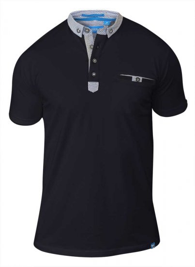 D555 HAYDEN Short Sleeve Polo Black - Πόλο μπλουζάκια - Aνδρικά μπλουζακια πολο μεγάλα μεγέθη