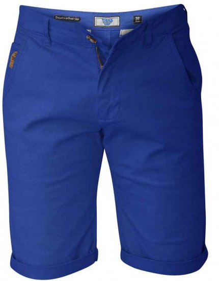 D555 COLTEN Stretch Cotton Chino Shorts Blue - Σορτς - Aνδρικεσ βερμουδεσ μεγαλα μεγάλα μεγέθη