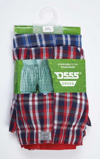 D555 PLAID Boxer Shorts Pack of Two - Εσώρουχα/Μαγιό - Aνδρικά Εσώρουχα μεγάλα μεγέθη