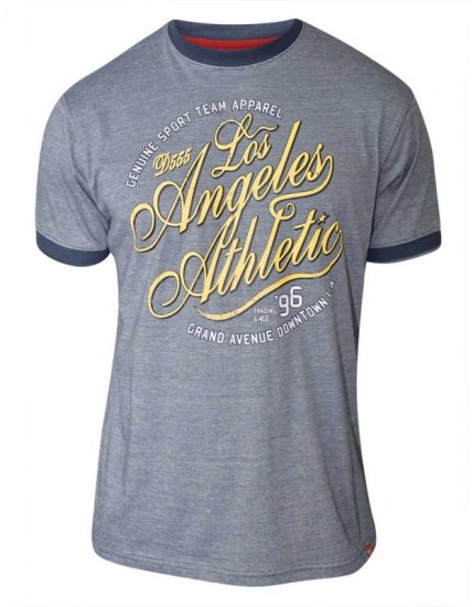 D555 IRVIN Athletic T-Shirt Blue - Μακό μπλουζάκια - Aνδρικά μπλουζεσ μεγάλα μεγέθη