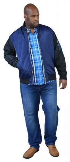 D555 LOUIS Lined Bomber Jacket Navy/Black - Μπουφάν - Aνδρικά μπουφαν μεγάλα μεγέθη