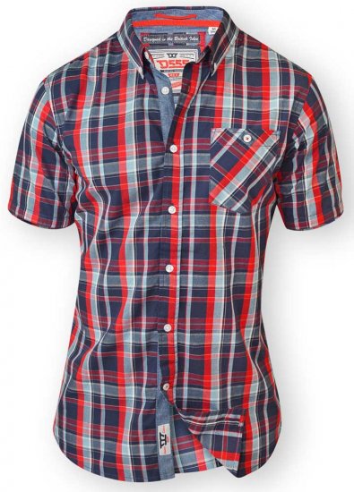D555 MALCOLM Short Sleeve Button Down Shirt & T-shirt Combo - Πουκάμισα - Aνδρικά πουκαμισα μεγαλα μεγάλα μεγέθη